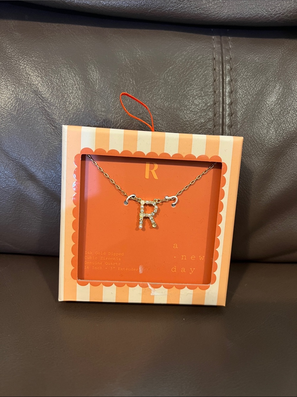a new day Gold Initial "R" Pendant Necklace